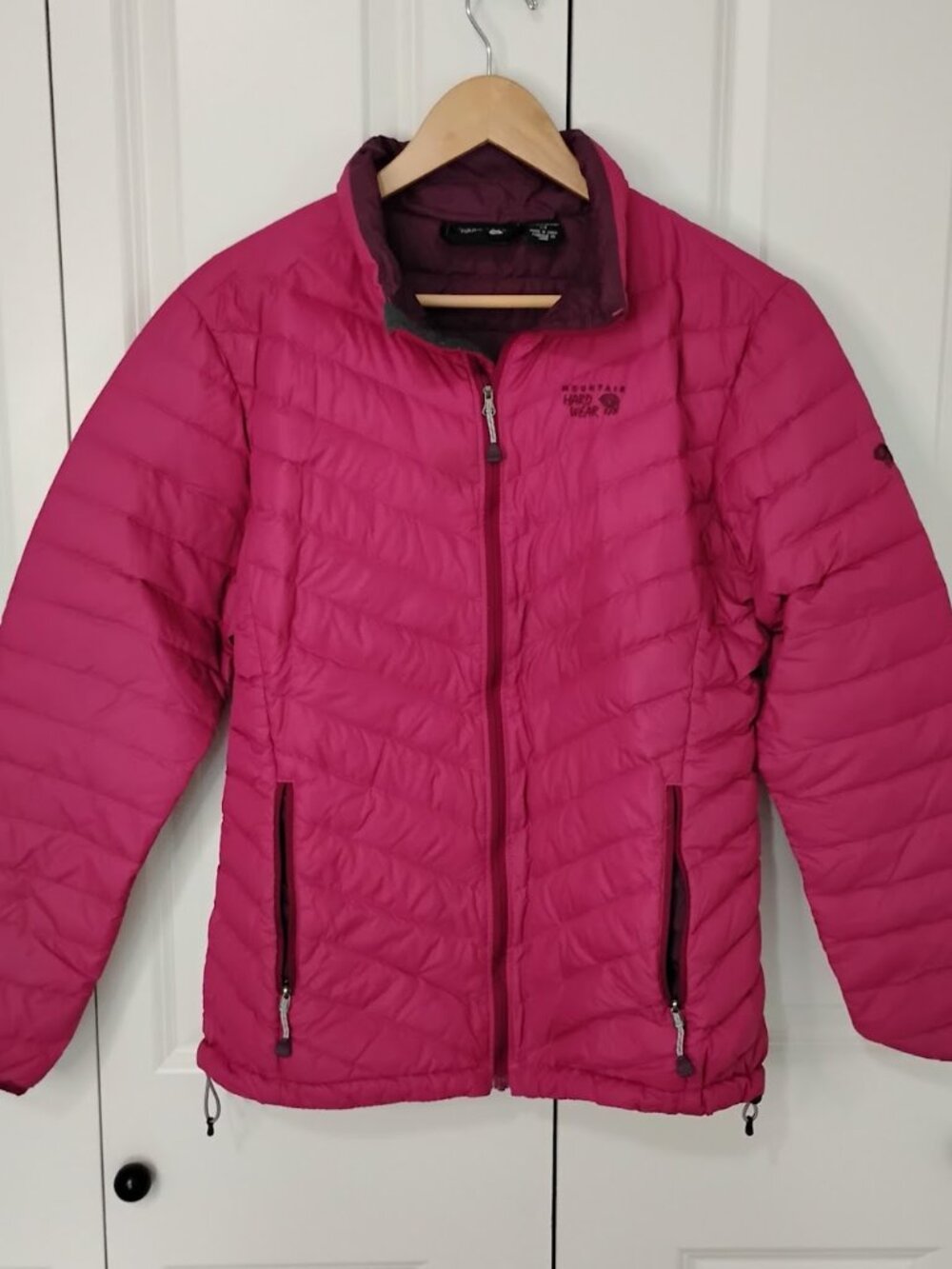 Mountain Hardwear Women's Magenta Pink Long Sleeve Quilted Puffer Jacket Size L